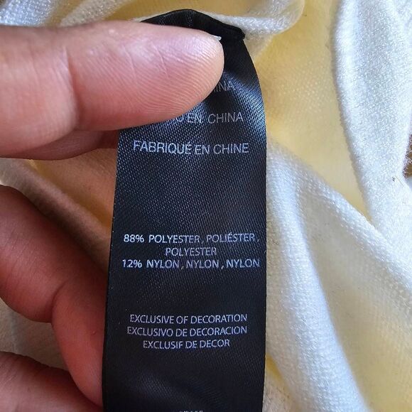 Bebe y2k Sz L ivory Rhinestone sweater top - Picture 7 of 7